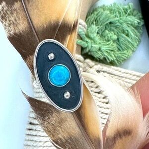 Earth Child NWT Turquoise & Sterling Silver Ring 7.5